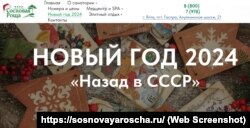 Объявление о проведении новогодней ночи в стиле «Назад в СССР» в крымском отеле «Сосновая роща», 26 декабря 2023 года. Скриншот