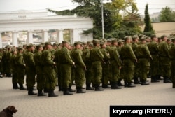 Митинг, посвященный проводам российским военнослужащих 47-й мотострелковой дивизии на войну против Украины. Севастополь, Крым, 27 сентября 2022 года