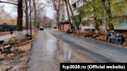 Строительные работы на улице Курортной в Саках, декабрь 2020 года